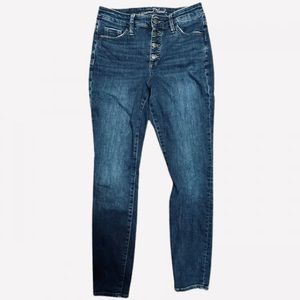 High Waisted Button Up Skinny Jeans Size 2R